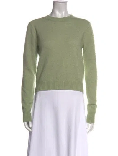 Pre-owned Enza Costa Cashmere Crew Neck Sweater In Green