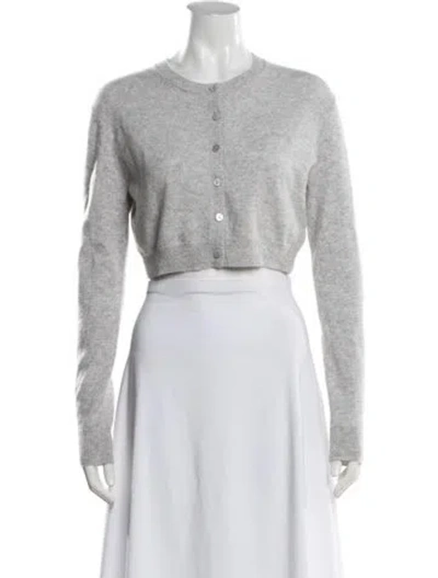 Pre-owned Enza Costa Cashmere Crew Neck Sweater In Grey