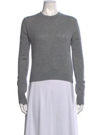 Pre-owned Enza Costa Cashmere Crew Neck Sweater In Grey