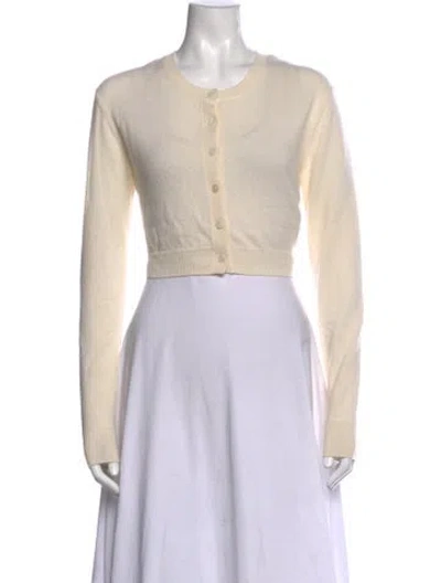 Pre-owned Enza Costa Cashmere Crew Neck Sweater In Neutrals