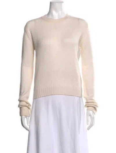 Pre-owned Enza Costa Cashmere Crew Neck Sweater In Neutrals
