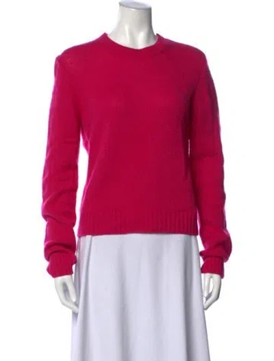 Pre-owned Enza Costa Cashmere Crew Neck Sweater In Pink