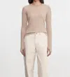Enza Costa Cashmere Crewneck Top In Khaki In Green