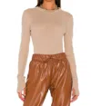 Enza Costa Cashmere Easy Cuffed Crew In Brown