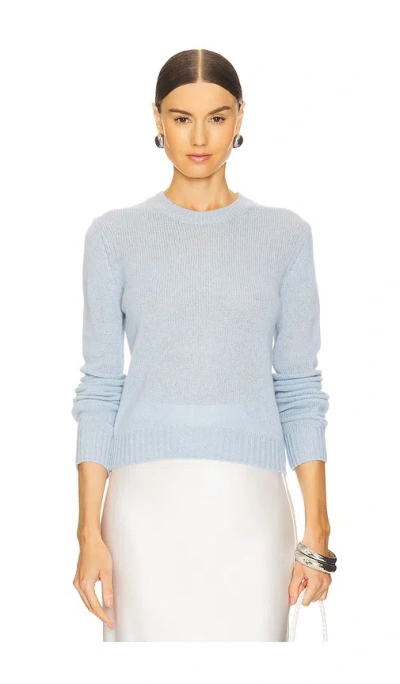 Enza Costa Cashmere Easy Long Sleeve Crew In Baby Blue