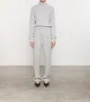 Enza Costa Cashmere Easy Long Sleeves Crew Tee In Heather Grey In Gray