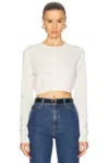 Enza Costa Cashmere Fitted Cardigan In Chalk In Chalk