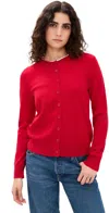 Enza Costa Cashmere Fitted Cardigan Classic Red In Red