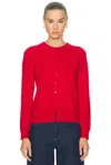Enza Costa Cashmere Fitted Cardigan In Red