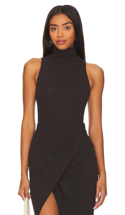 Enza Costa Cashmere Halter Turtleneck In Dark Brown