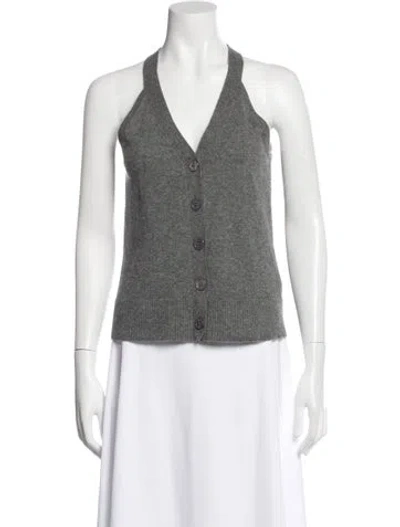 Pre-owned Enza Costa Cashmere Halterneck Sweater In Gray