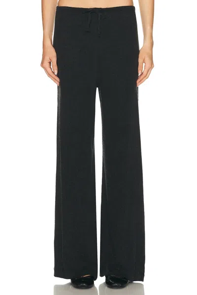 Enza Costa Cashmere Jersey Easy Drawcord Pant In Charcoal In Black