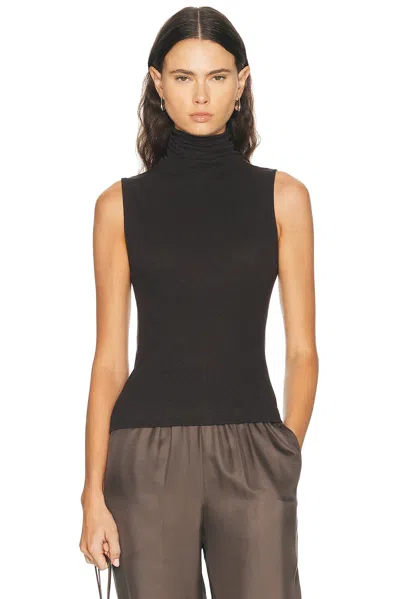 Enza Costa Cashmere Jersey Shell Top In Black