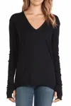 Enza Costa Ribbed Viscose-blend V Cardigan In Black