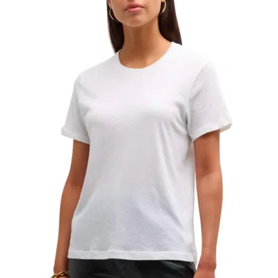 Enza Costa Cashmere Loose Short Sleeve Tee Top In White