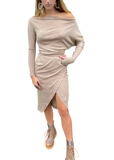 Enza Costa Cashmere Midi Skirt In Khaki In Brown
