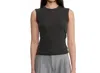 Enza Costa Cashmere New Classic Sleeveless Crew Top In Black In Black