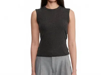 Enza Costa Cashmere New Classic Sleeveless Crew Top In Black