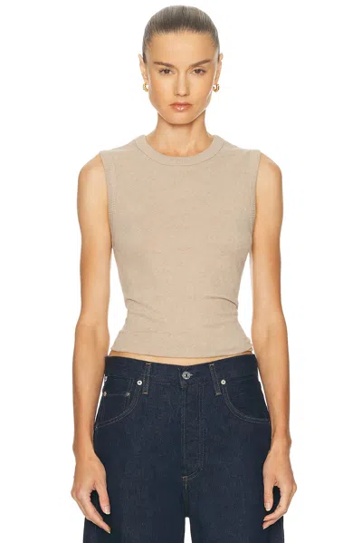 Enza Costa Cashmere New Classic Sleeveless Crewneck Top In Neutral