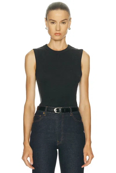 Enza Costa Cashmere New Classic Sleeveless Crewneck Top In Gray