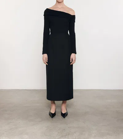 Enza Costa Cashmere One-shoulder Drape Top In Black