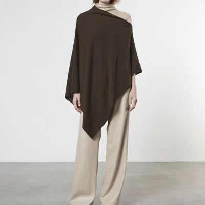 Enza Costa Cashmere Poncho In Saddle Brown In Black