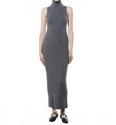 Enza Costa Cashmere Rib Sleeveless Sweater Dress In Heather Grey In Multi