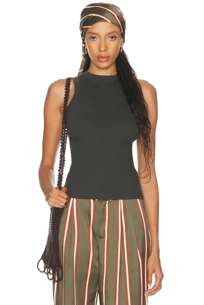 Enza Costa Cashmere Rib Tank Top In Umber