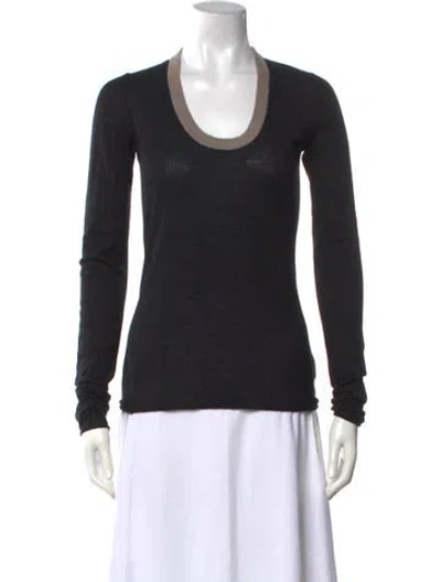 Pre-owned Enza Costa Cashmere Scoop Neck Sweater In Blue