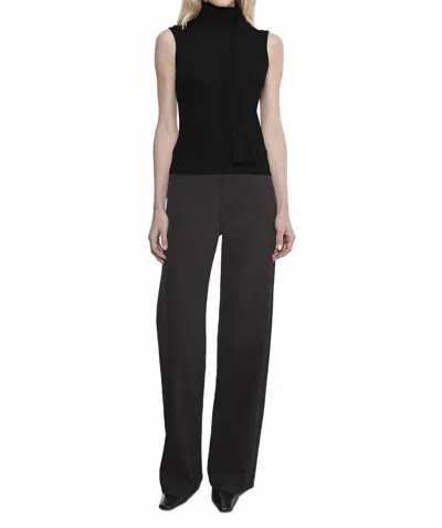 Enza Costa Cashmere Seeveless Scarf Top In Black