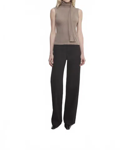 Enza Costa Cashmere Seeveless Scarf Top In Walnut In Gray