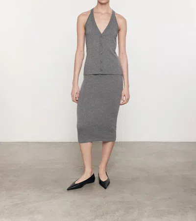 Enza Costa Cashmere Skirt In Thunder In Gray