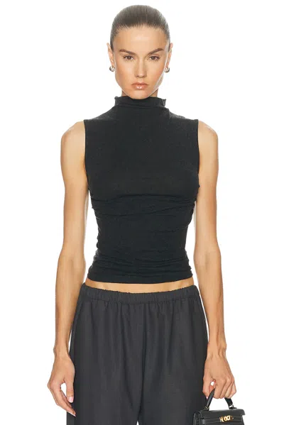 Enza Costa Cashmere Sleeveless Twist Top In Black