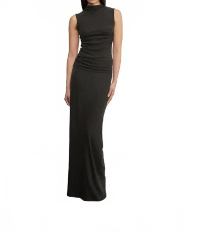 Enza Costa Cashmere Sleeveless Twist Top In Charcoal In Black