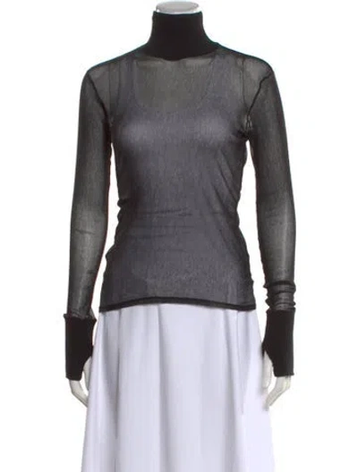 Pre-owned Enza Costa Cashmere Turtleneck Top In Gray