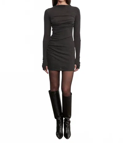 Enza Costa Cashmere Twist Dress In Charcoal In Black