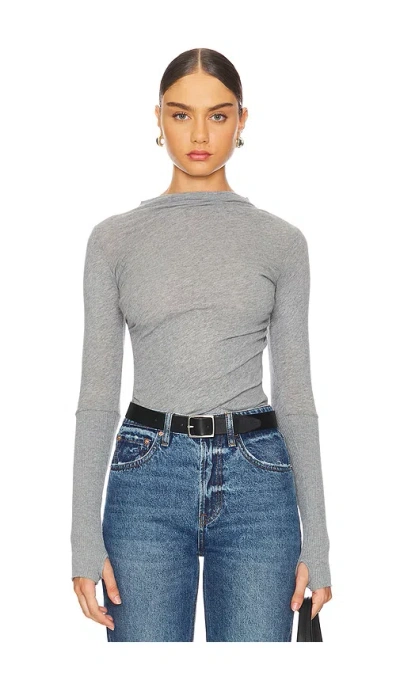 Enza Costa Cashmere Twist Top In Smoke