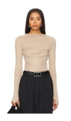 Enza Costa Cashmere Twist Top In Tan In Tan