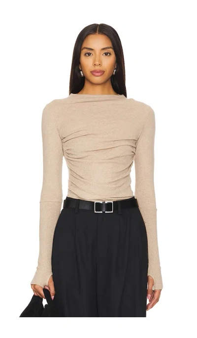 Enza Costa Cashmere Twist Top In Tan