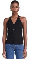Enza Costa Cashmere V Neck Halter Cardigan Black In Black
