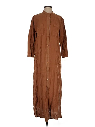 Pre-owned Enza Costa Casual Dress In Brown