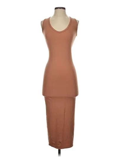 Pre-owned Enza Costa Casual Dress In Brown