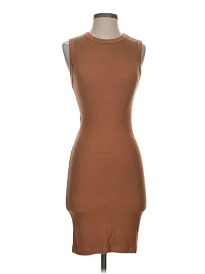 Pre-owned Enza Costa Casual Dress In Brown