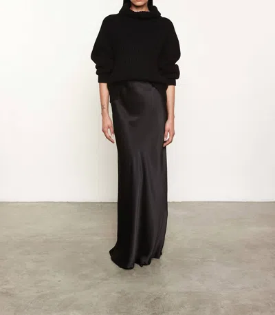 Enza Costa Chunky Cashmere Turtleneck Sweater In Black