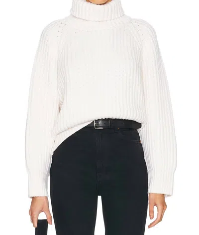 Enza Costa Chunky Cashmere Turtleneck Sweater In Chalk