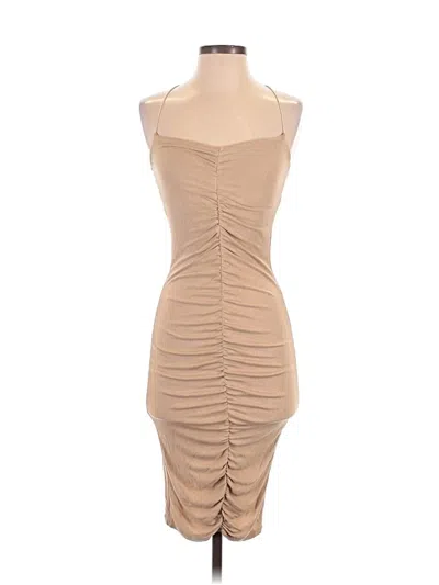 Pre-owned Enza Costa Cocktail Dress In Tan