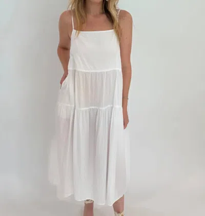 Enza Costa Cool Cotton Strappy Tier Dress In White