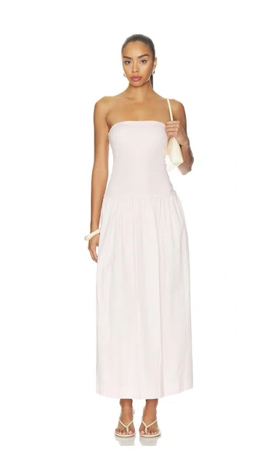 Enza Costa Cotton Bandeau Dress In Neutral
