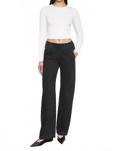 Enza Costa Cotton Denim Everywhere Pant In Washed Black