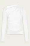 Enza Costa Cotton Mesh Slash Top In Chalk